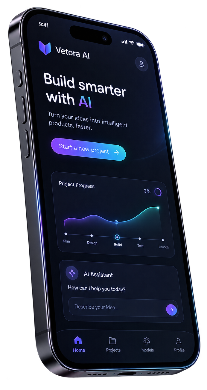 Vetora AI Mobile App Mockup